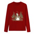thumbnail image 6 of larppty Womens Casual Christmas Shirts Snowman Tree Printed Holiday Long Sleeve Xmas Graphic Party Tees (Red, M), 6 of 8