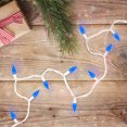 thumbnail image 2 of 70 Count Blue LED C6 Faceted Christmas Lights, 22.5 ft White Wire, 2 of 3