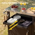 thumbnail image 5 of 39.5" Outdoor Grill Cart with Slide-Out Middle Shelf and Stainless Steel Top, Waterproof Cover Included, 5 of 8