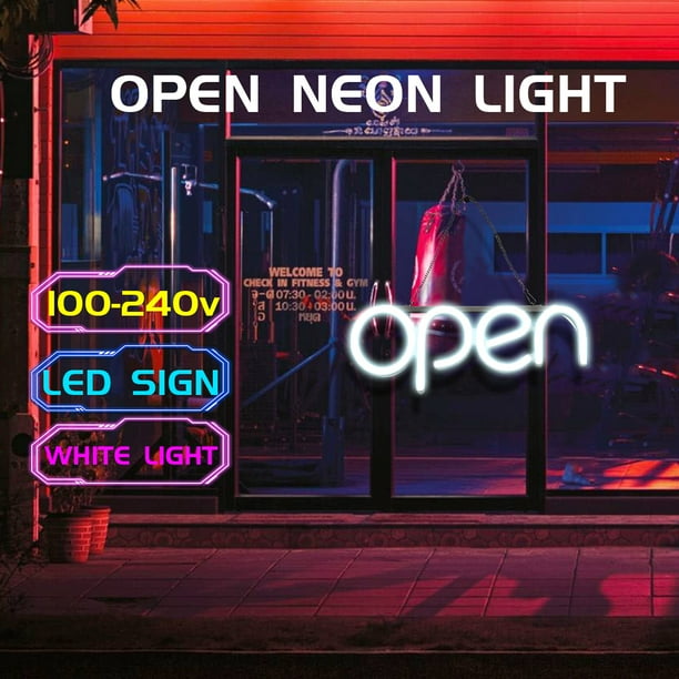 16 X6 Led Neon Open Sign Bright White Neon Style Open Light Signs For Business Storefront Walls Office Window Shop Light Bar Beautiful Design To Attract Customers Walmart Com Walmart Com