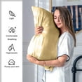 thumbnail image 2 of SUSIELADY Satin Pillowcases Queen Size Set of 2 Cooling Silk-Like Soft Pillow Covers with Hidden Zipper Envelope Closure for Men & Women, 20" x 30", Champagne, 2 of 6
