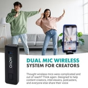 Movo Photo Wireless-Mini-DI-DUO Ultra-Compact Microphone System with 2x Omnidirectional Lavalier Mic for Apple iPhone