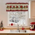 thumbnail image 2 of Valances for Windows Christmas Poinsettia Rod Pocket Cafe Window Treatments Valance Curtains for Kitchen Bathroom Laundry Basement Windows 42"x12", 2 of 7