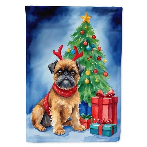 Brussels Griffon Christmas Reindeer Garden Flag