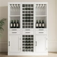thumbnail image 3 of Modular Wine Bar Cabinet,Farmhouse Wine Bar Cabinet Buffet Cabinet & Sideboard Cupboard for Living,Dining Room,White, 3 of 7