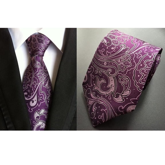 Men Flower Paisley Jacquard Woven Neck Tie Wide Wedding Party Formal Necktie