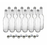 Home Brew Ohio 750ml Clear ScrewTop Wine Bottles and 28mm White Metal Screw Caps