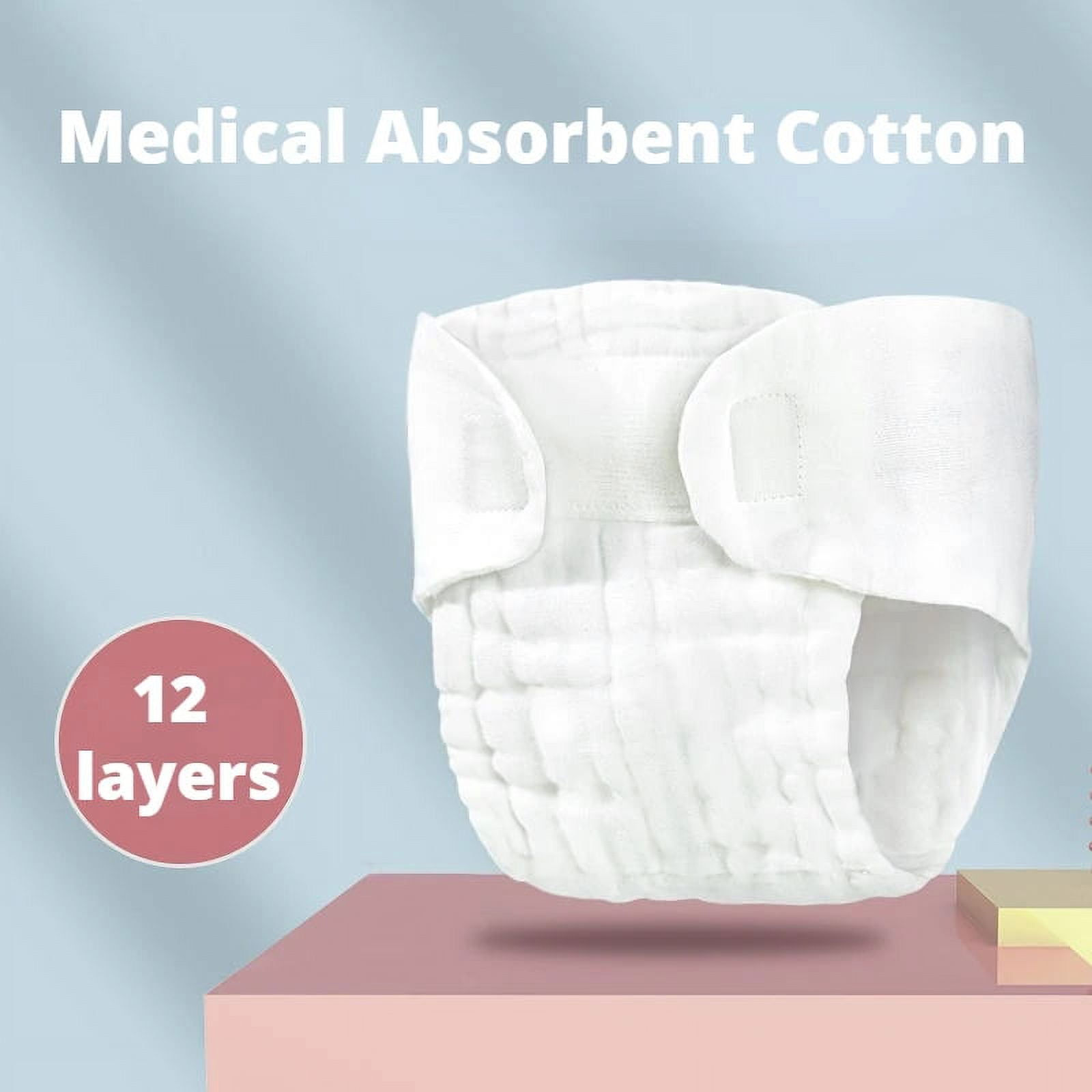 Duslogis Reusable Baby Diapers 100% Cotton Panties Waterproof Infant Nappies Kid Training Pant Cloth Washable Breathable Nappy Changing, 5 Pack