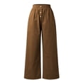 thumbnail image 3 of SNKSDGM Women's Plus Cargo Pants Women Workout Black Dress Pants Women Plus Size Tall Linen Pants Women Comfy Flowy Wide Leg Pants Summer Baggy High Waisted Palazzo Beach Pants Trousers with Pockets, 3 of 4