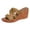 Khaki, variant on Rokment Cork Footbed Wedges Slip on Dressy Sandals for Women Ladies Fashion Casual Leather Open Toe Platform Chunky Heeled Beach Summer Dress Slides Shoes Black Size 6