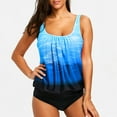 thumbnail image 2 of Women Print Strappy Back Tankini Set Two Piece Swimsuits Swimdress, 2 of 3