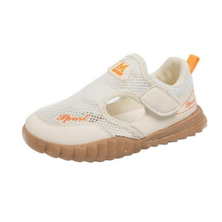 

Shoes for Girls Breathable Single Mesh Sports Mesh Shoes For Boys And Girls In Spring Summer And Autumn Soft Sole Beach Shoes Girls Shoes(Color:Beige Size:3)