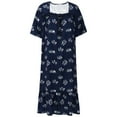 thumbnail image 4 of Nightgowns for Women Plus Size Long Sleepwear Square Neck Loungewear Short/Long Sleeve Pajama Loose Ruffle Hem House Dress Floral Duster Soft Comfy Nightdress,XL-5XL, 4 of 9