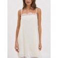thumbnail image 3 of White Women Silk Lace Trim Spaghetti Strap Slip Dress Y2K Mini Cami, 3 of 6