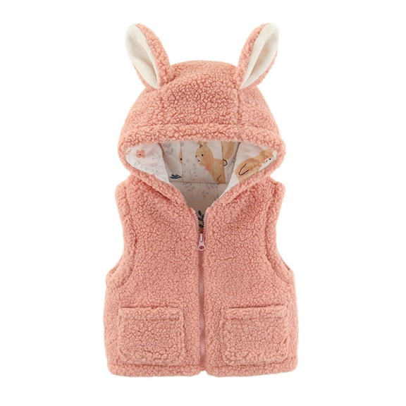 Vest Girls with Bear Ear Hooded Sleeveless Jacket Outerwear Vests Winter Clothes Clothes for Girls 18-24 Months