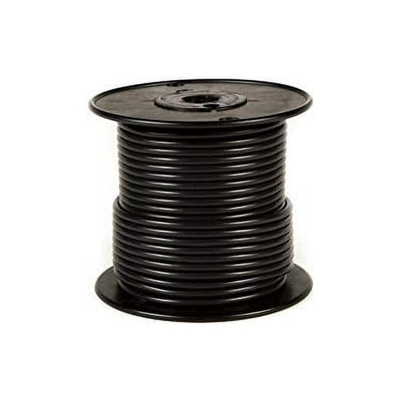 Primary Wire, GPT, 22 AWG, 1C C, Black, PVC, Stranded, 60V, 100 ft.