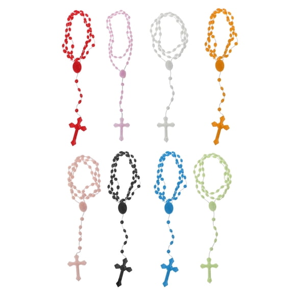 lixuesong 8 Colors Noctilucent Necklace Rosary Beads Necklace Catholicism Jewelry for Daily Wear