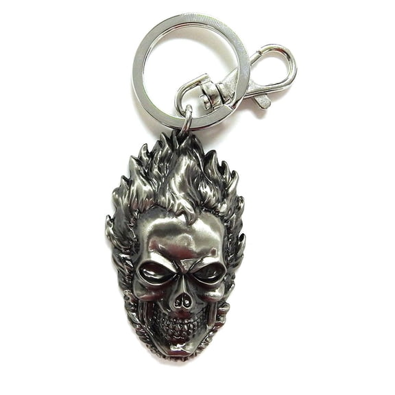 Marvel Ghost Rider Head Pewter Key Ring