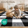 thumbnail image 4 of ODIKA 4'x6' Washable Area Rug Door Welcome Plaid Gingham Farmhouse Howdy Lettering Front Layered for Home Office, Under Desk, Non-Slip Chair-Friendly, Flatwoven, 4 of 7