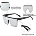 thumbnail image 3 of Square Oversized Sunglasses for Women Men Fashion Flat Top Big Black Frame Shades, 3 of 4