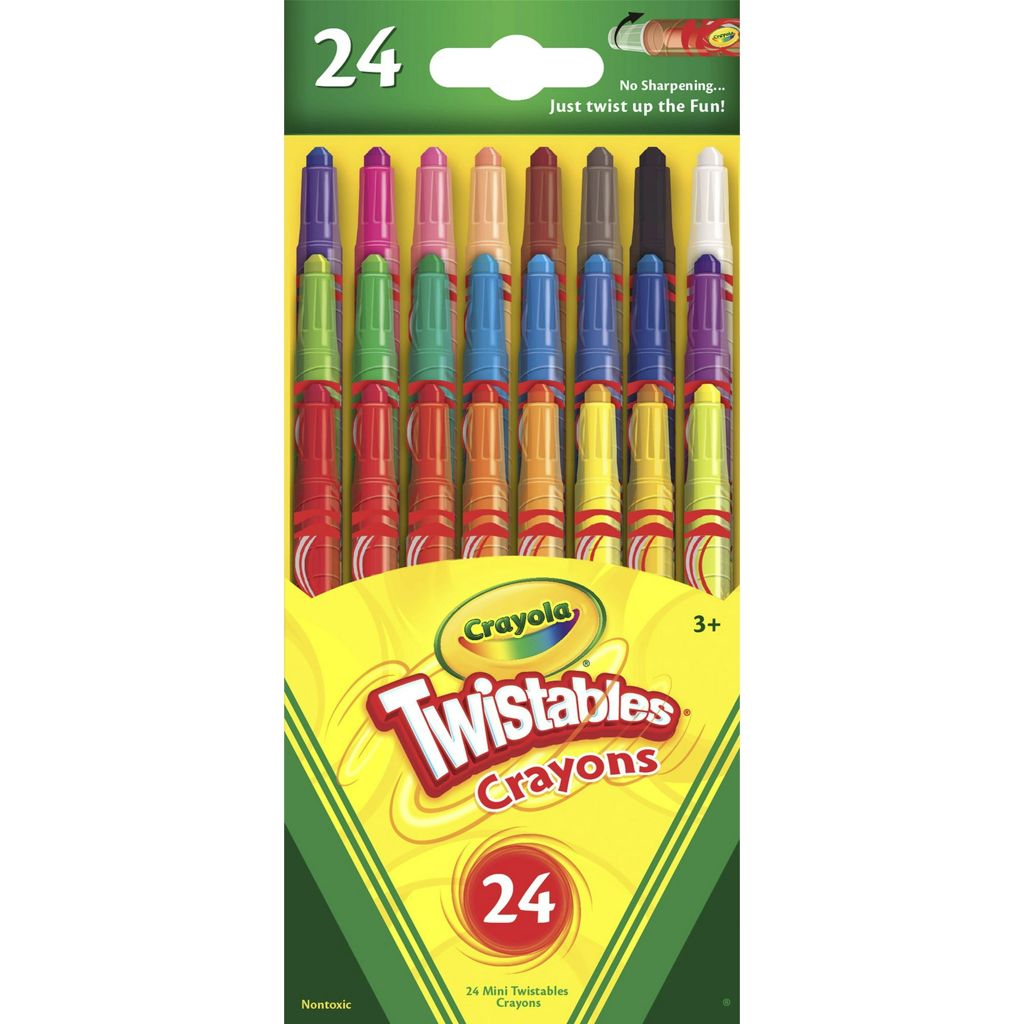 Crayola Mini Twistables Crayons, 24 Ct, Back to School Supplies for Kids, Classroom Supplies, Adaptive Art Tools, Gifts for Kids, 3+