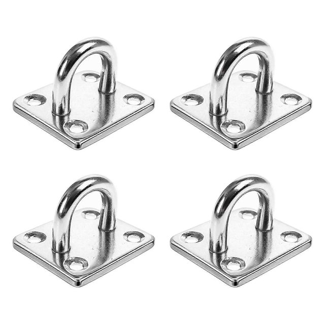 4pcs M6 304 Stainless Steel Oblong Pad Eye Plate,marine Hardware Staple Hook Loop