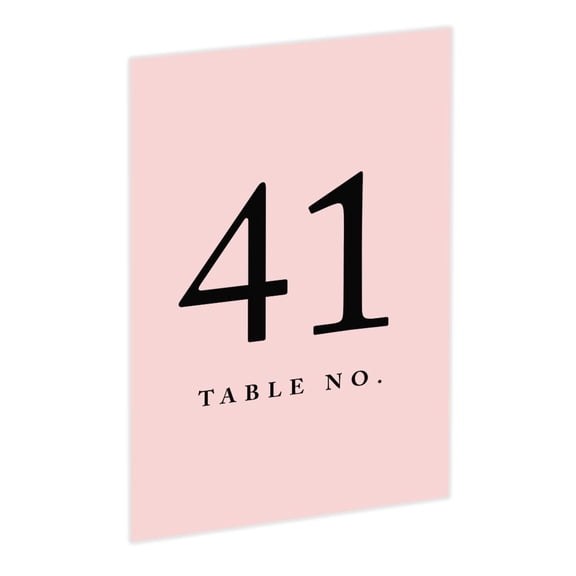 Koyal Wholesale Sweet Blush Pink Wedding Table Numbers 41–60, 4x6 Seating Cards