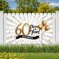 thumbnail image 3 of Golden Design Happy 60th Birthday Cheers to Years Banner Fabulous Celebration Background for Adult Party Indoor Decoration, 3 of 8