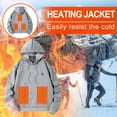 thumbnail image 4 of Heated Sweatshirt Unisex USB Heated Hoodie with 3/7 Heating Levels Men Women Heated Jacket USB Rechargeable Heated Body Warmer Thermal Tops Heated Clothing for Running Hiking, 4 of 7