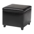 thumbnail image 3 of Baxton Studio Black Full Leather Small Storage Cube Ottoman, 3 of 9