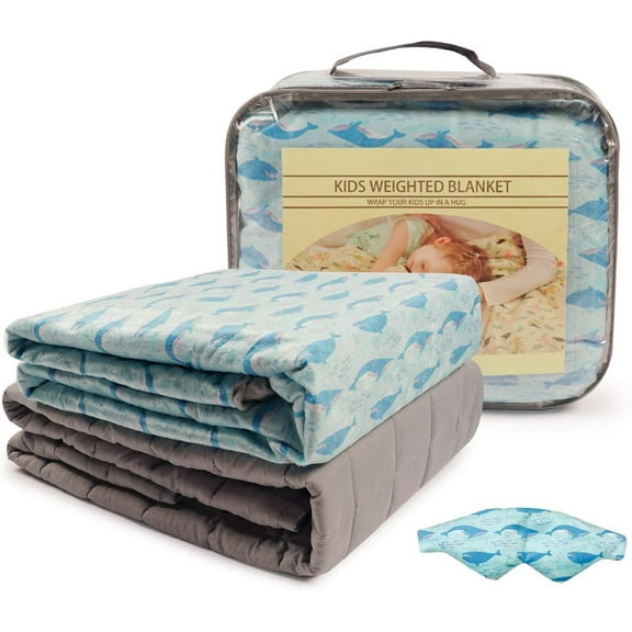 Kids Weight Blanket W/Removable Washable Duvet Cover   Eye Mask 7 lbs 41x60"