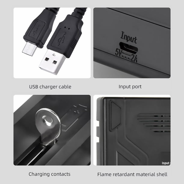 USB Battery Charger 1 Slot Charging Adapter for 18650 22650 16340 Sywqhk Para estrenar