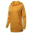 thumbnail image 2 of A2Y Women's Relax Fit Long Sleeve Kangaroo Pockets Asymmetric Hoodie Sweatshirts Ash Mustard L, 2 of 6