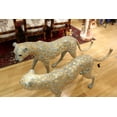 thumbnail image 6 of Nifao Pair of Golden-Plated Cheetahs Bronze Statue – Garden Outdoor Decor Sculpture, 58"L x 10"W x 31"H, 6 of 12