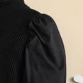 thumbnail image 5 of Toddler Baby Girl Puff Sleeve Ribbed Knit Sweater Tops High Waist Skirts Set Fall Winter Clothes, 5 of 7