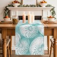 thumbnail image 2 of Table Runners 90 Inches Long Dress Scarves, Coastal Shell Turquoise Farmhouse Coffee/Dining/Kitchen Table Decor Table Runner for Living Room, Summer Ocean Shell Beach 13x90 Inch, 2 of 9