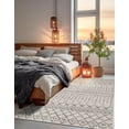 thumbnail image 4 of Unique Loom Eco Trellis Collection Area Rug - Native (2' x 3' Rectangle Ivory/Gray), 4 of 12