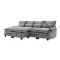 thumbnail image 6 of 106" U Shape Sectional Sofa Cloud Couch for Living Room, Comfy Modular Sofas with Double-layer Cushion, 4 Seat Chenille U-Shaped Sleeper Sofa with Chaise Lounge, Ottoman & Pillows, Light Gray, 6 of 9