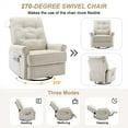 thumbnail image 6 of Power Lift Recliner Chair, 270 Degree Swivel Reclining Chair with USB Port, Side Pocket and Touch Sensitive Lamp, Linen Fabric Upholstered Single Sofa Chair for Living Room, Cream, 6 of 7