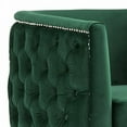 thumbnail image 2 of Benzara Button Tufted Fabric accent Chair with Nailhead Trim Details, Gray, 2 of 3