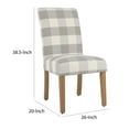 thumbnail image 5 of Benjara BM195047 Wooden Dining Chairs with Plaid Pattern Fabric Upholstery, Gray & White - Set of 2, 5 of 5
