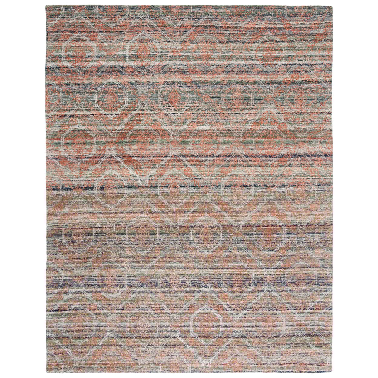 SAFAVIEH Marquee Esmond Geometric Area Rug, Grey/Rust, 6' x 9'