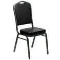 thumbnail image 2 of Flash Furniture HERCULES Series Crown Back Stacking Banquet Chair in Black Vinyl - Silver Vein Frame, 2 of 14