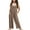 Coffee, variant on Girls Wide Leg Jumpsuit Overalls Kids Casual Loose Romper Sleeveless Spaghetti Strap Overall with Pockets
