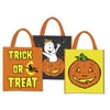 Party Central Club Pack of 12 Orange and Yellow Pumpkin Halloween Treat Bags with Handles 14"