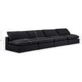 thumbnail image 3 of Meridian Furniture Comfy Black Linen Textured Fabric Modular Sofa, 3 of 10