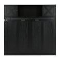 thumbnail image 4 of Euroco Wood Full Size Murphy Bed with Storage Cabinets, Black, 4 of 16