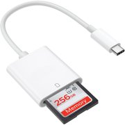 USB C SD Card Reader, Type C Digital Camera Adapter | White, Fast transfer data,Trail Game Camera Viewer, USB C Memory Card Reader for iPhone 17/16/15,iPad,MacBook,iMac,Galaxy,Android,Plug and Play 
