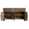 thumbnail image 2 of BenJara Oal 72 Inch Console Sideboard, Pine Wood, 2 Drawers, 4 Doors, Rustic Brown, 2 of 4