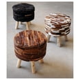 thumbnail image 2 of ACME Annah Stool in Ivory and Brown Hide Leather, 2 of 2